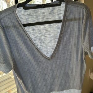 Lulu's Light Blue V-Neck Crop Top